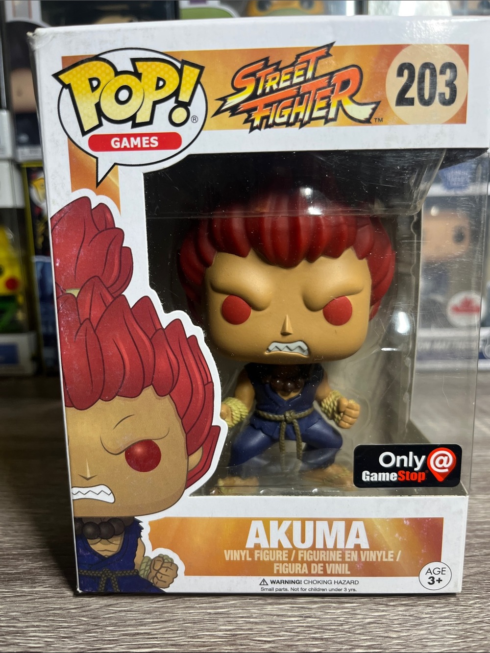 Funko POP! Games Street Fighter Akuma Vinyl Figure - Red Hair. Damaged Box